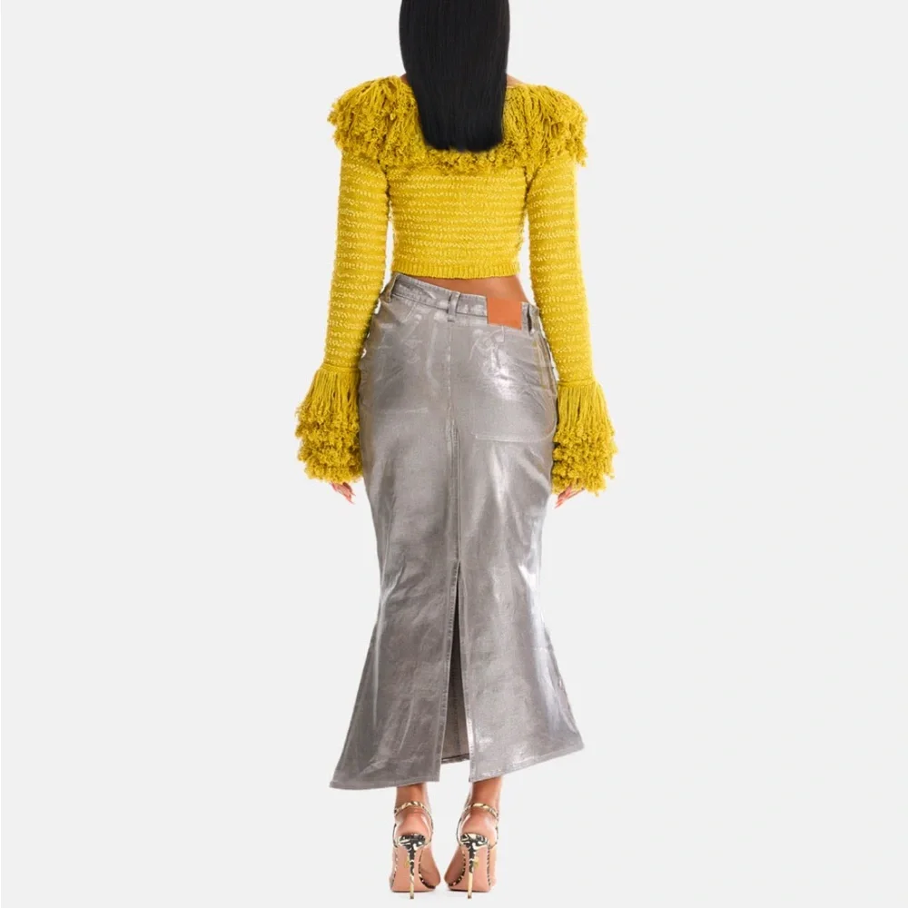 Hanifa Mila Cropped Cardigan
Color Mustard
Size 2X/3X - Picture 2 of 6